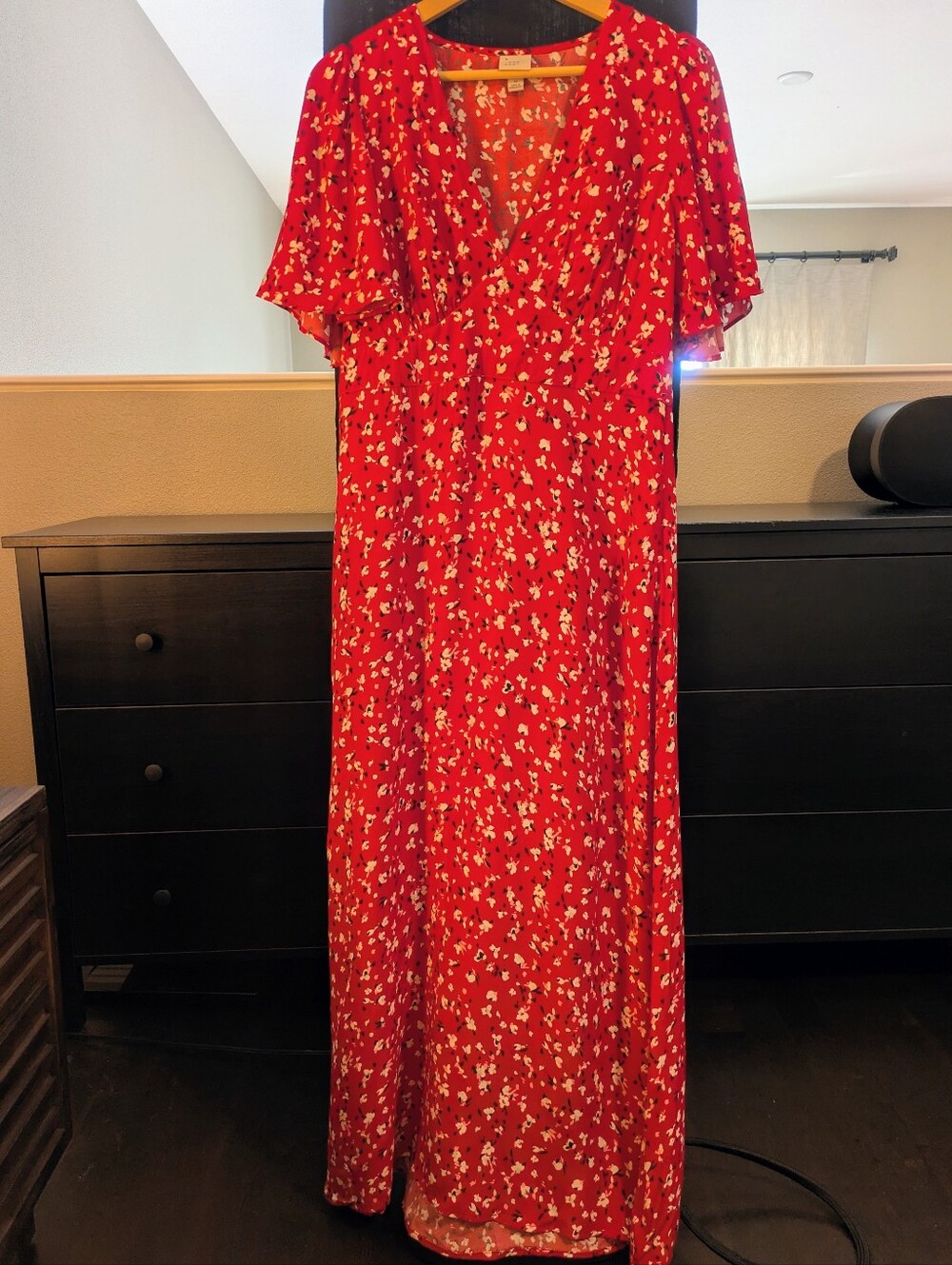 Red Floral Maxi Dress